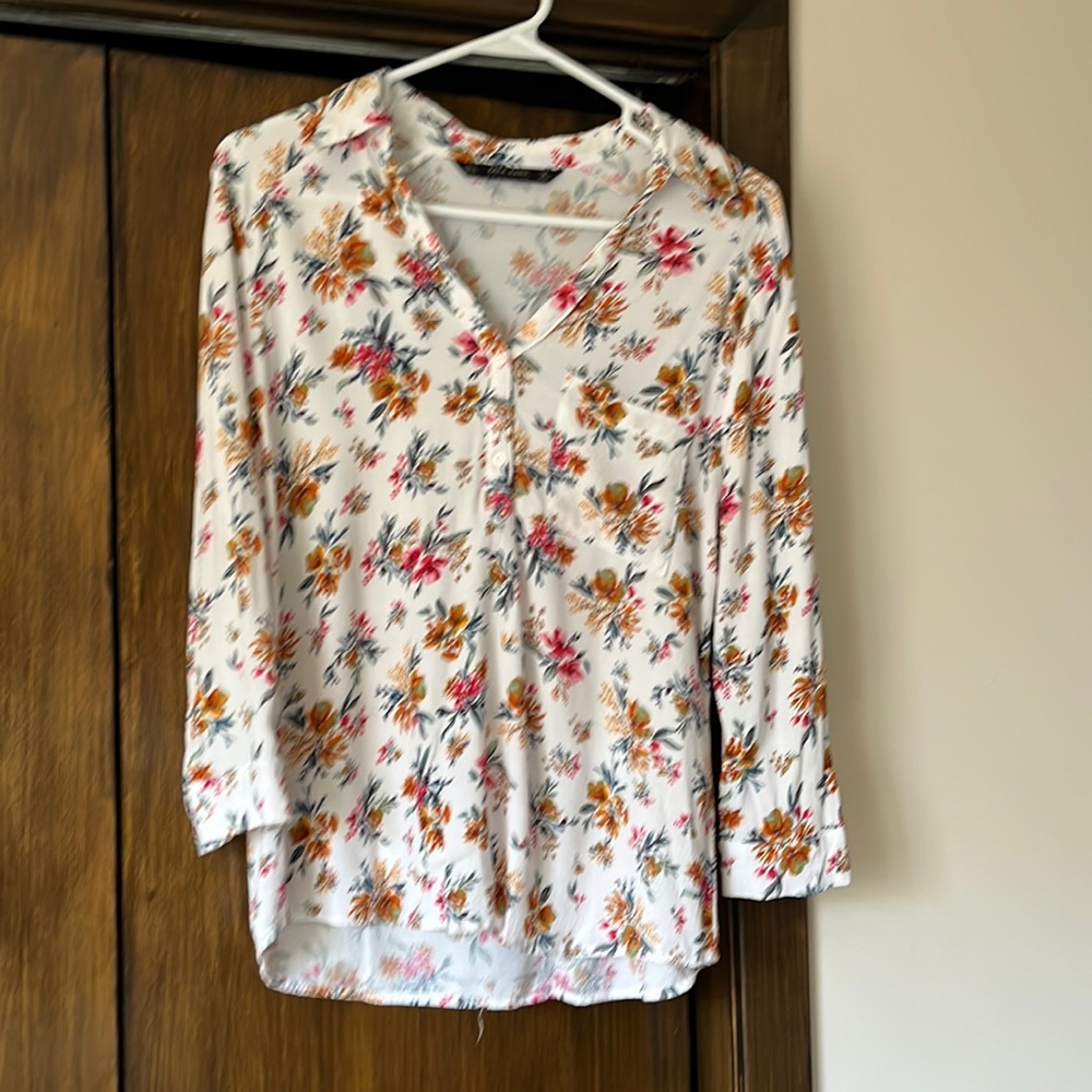 Zara floral blouse